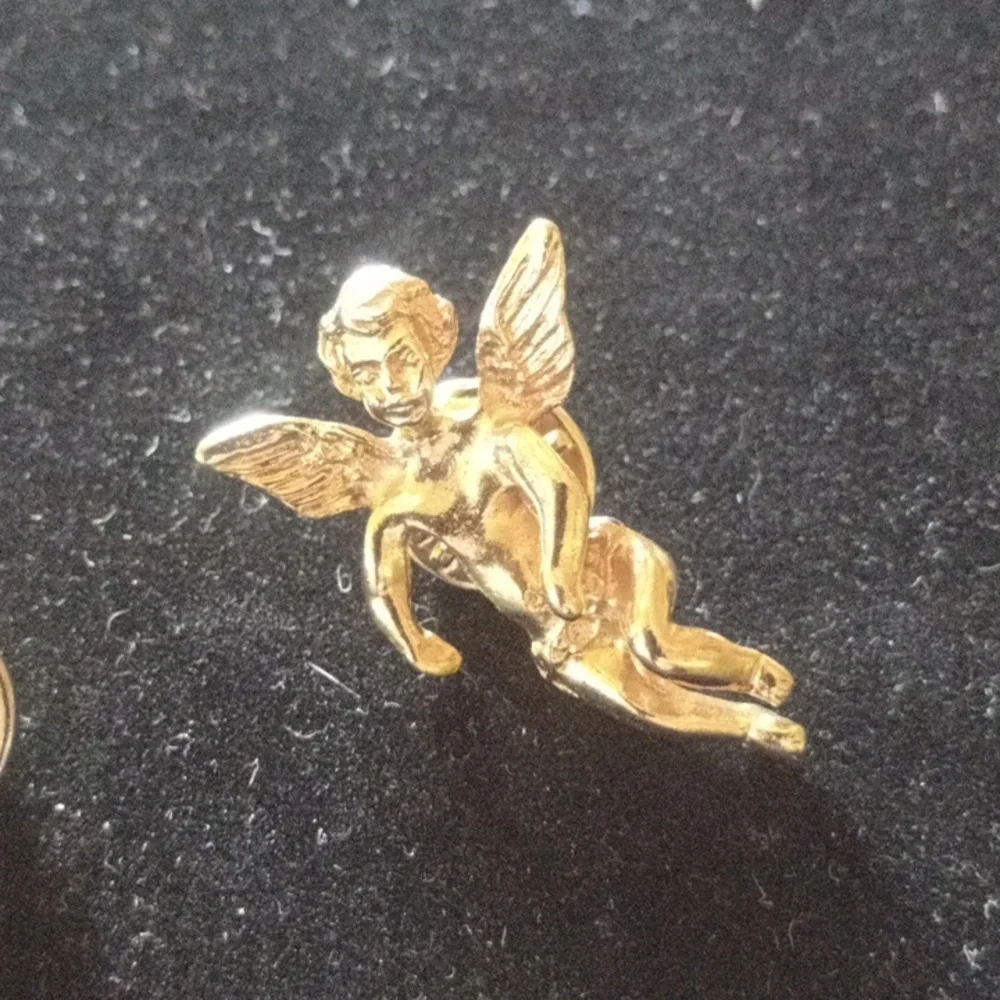 Gold Tone Angel Pin And Dove Pin